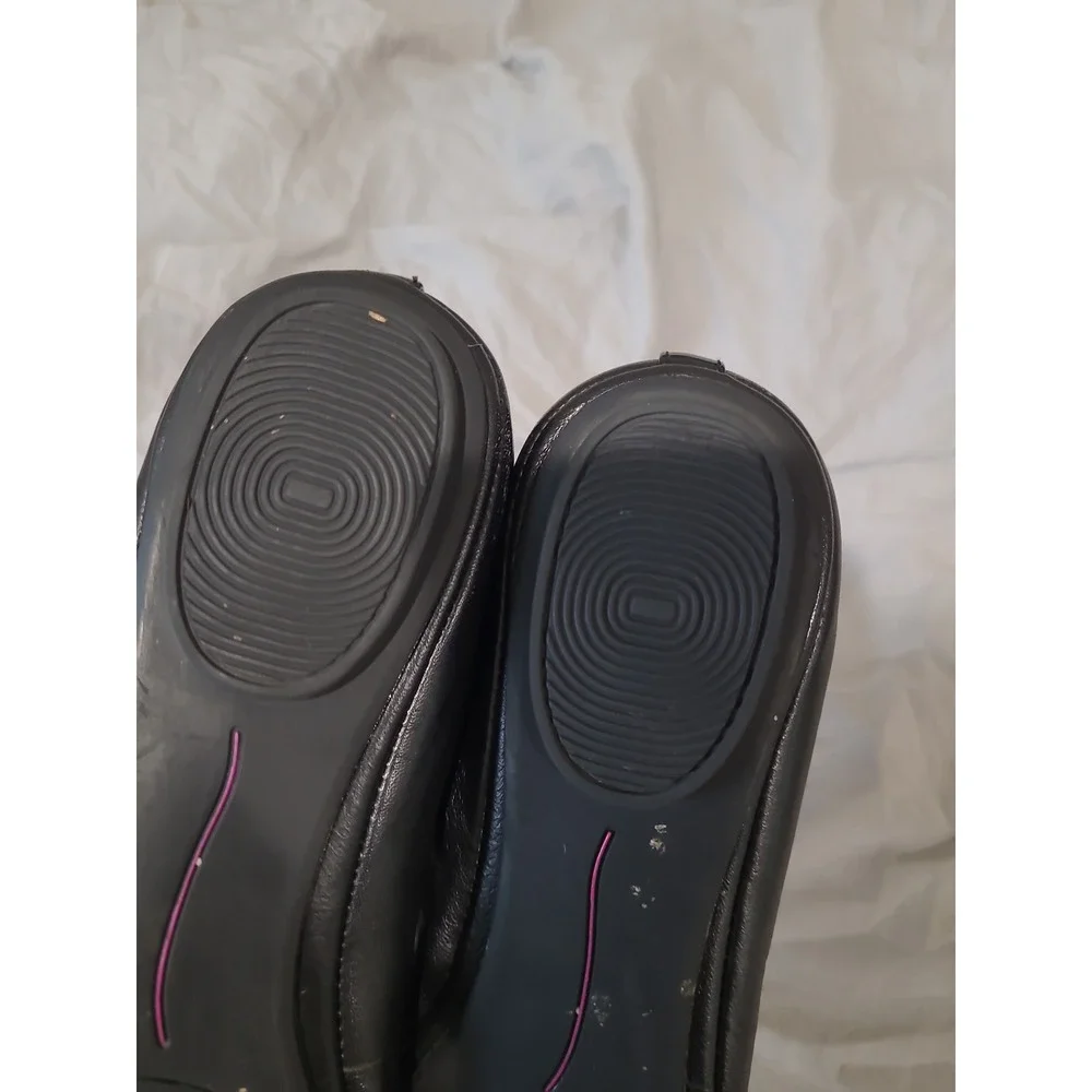 Bandolino Black Leather Ballet Flats Women's Size 9.5 minimalist comfort comfort